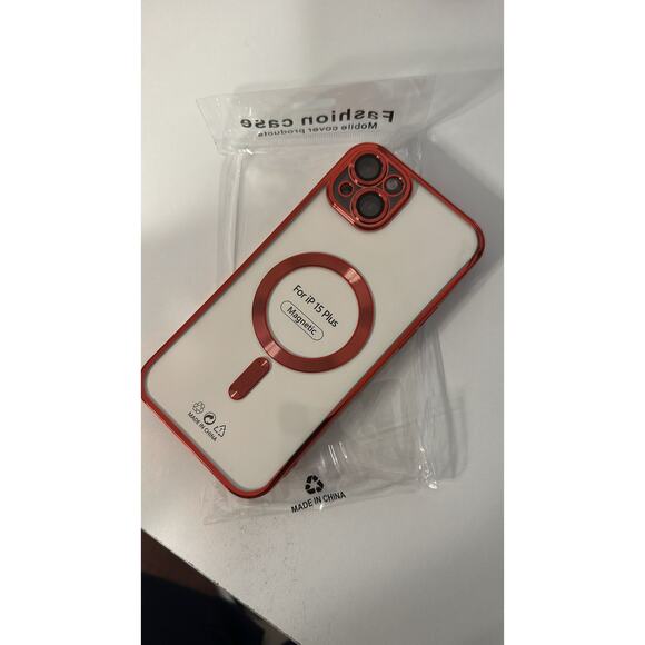 Magnetic Protective Case for iPhone 15 Plus – Red - Picture 2 of 3